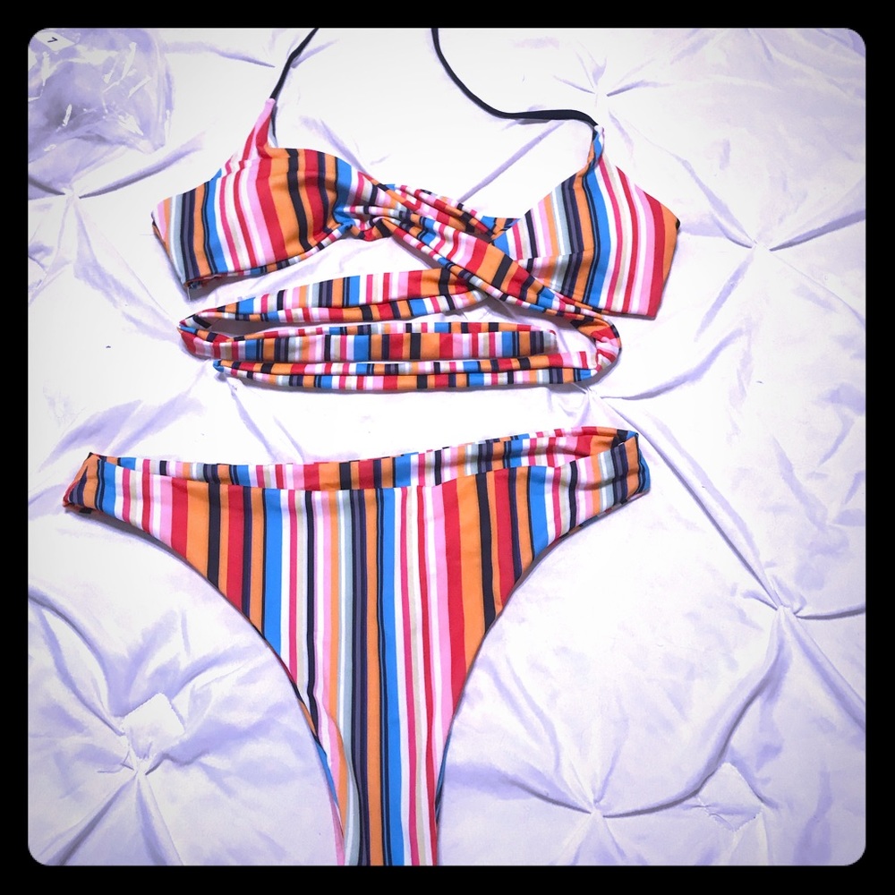 Cross body top boho bikini
